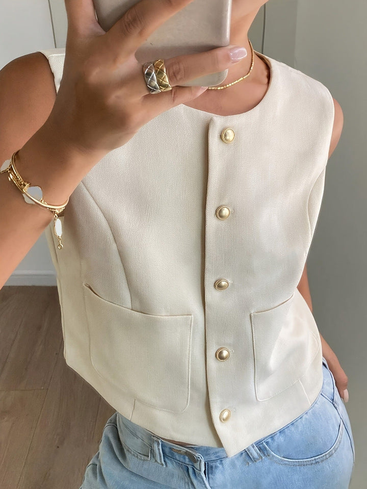 Damen modischer ärmelloser Blazer Drune