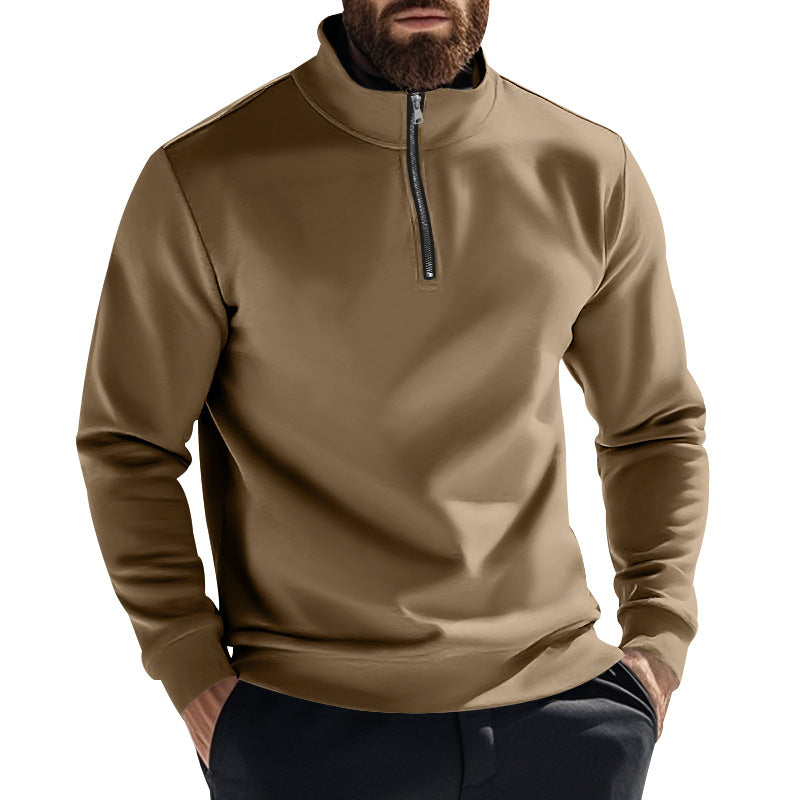 Herren nan thermischer Halbzip-Pullover mit Stehkragen und wärmendem Fleece-Innenfutter Drune