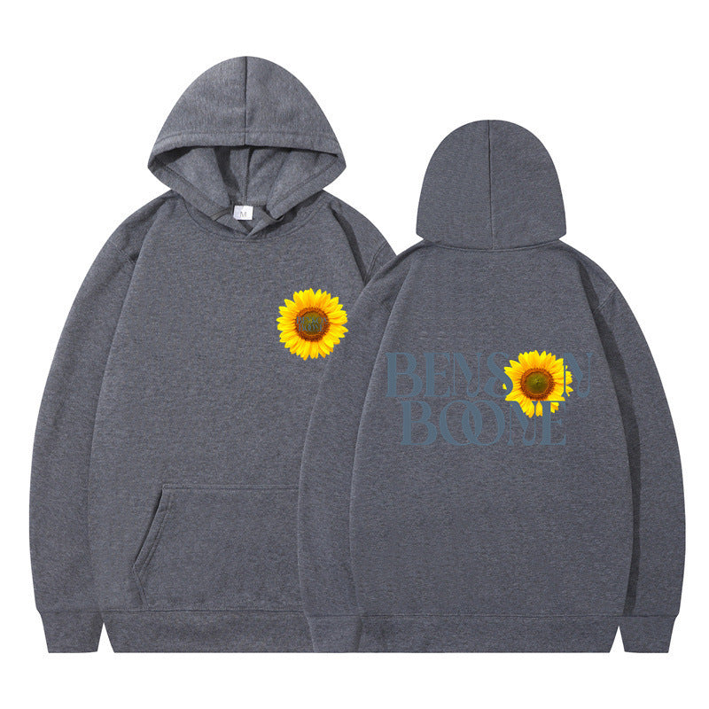 Damen Kapuzenpullover mit einzigartigem Sonnenblumenmotiv und bequemer Passform Drune