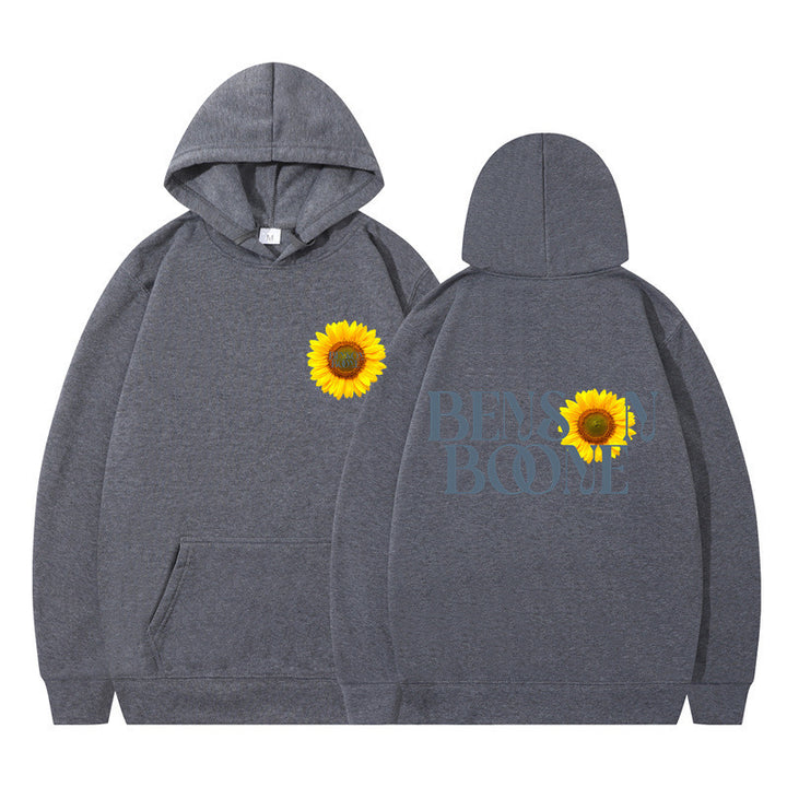 Damen Kapuzenpullover mit einzigartigem Sonnenblumenmotiv und bequemer Passform Drune