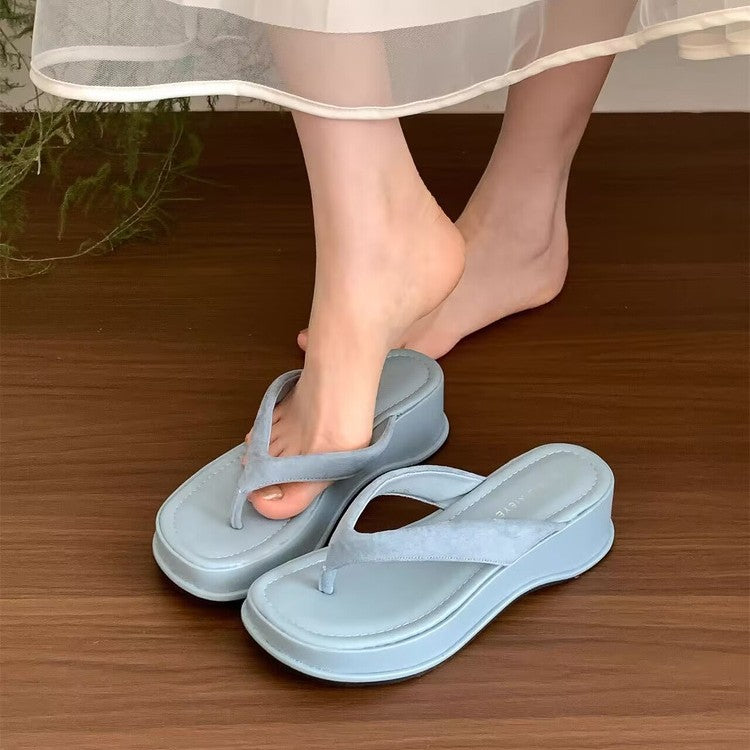 Damen trendige Wedge-Zehentrenner mit elegantem Obermaterial Drune