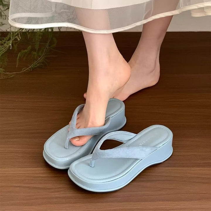 Damen trendige Wedge-Zehentrenner mit elegantem Obermaterial Drune