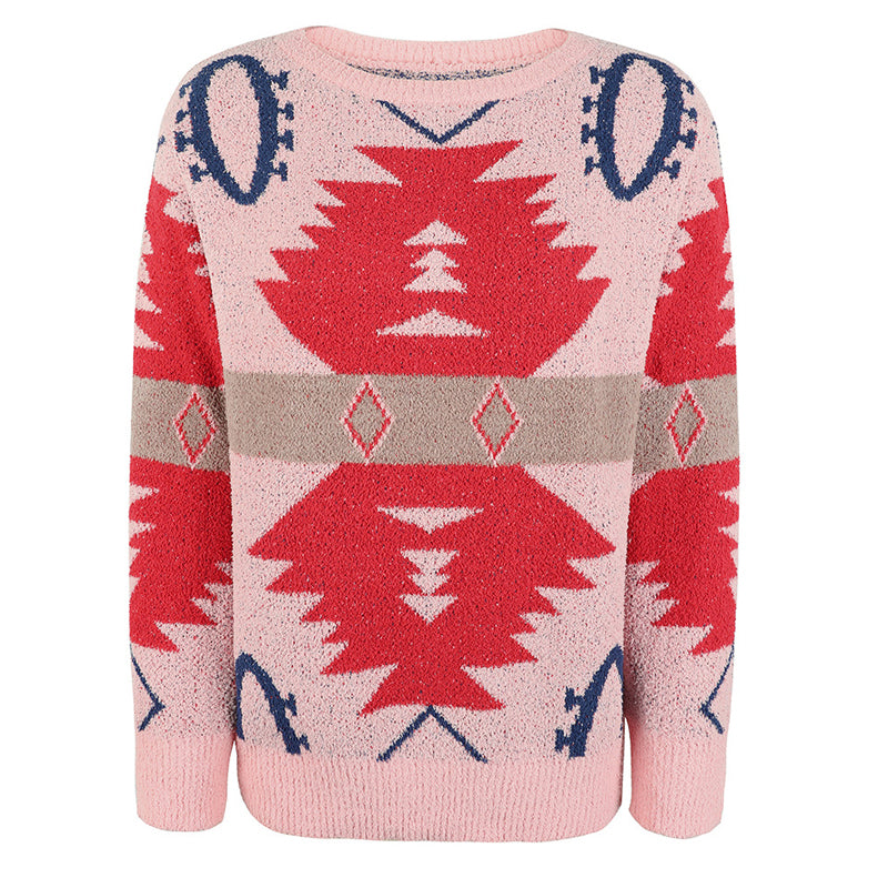 Drune | Gemusterter, Lässiger Strickpulli