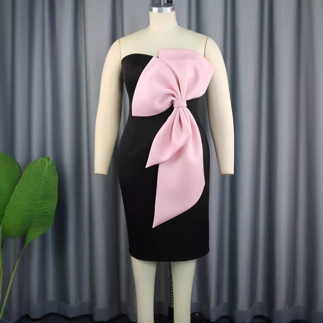 Damen Elegantes Abendkleid mit großem Schleifenakzent Drune