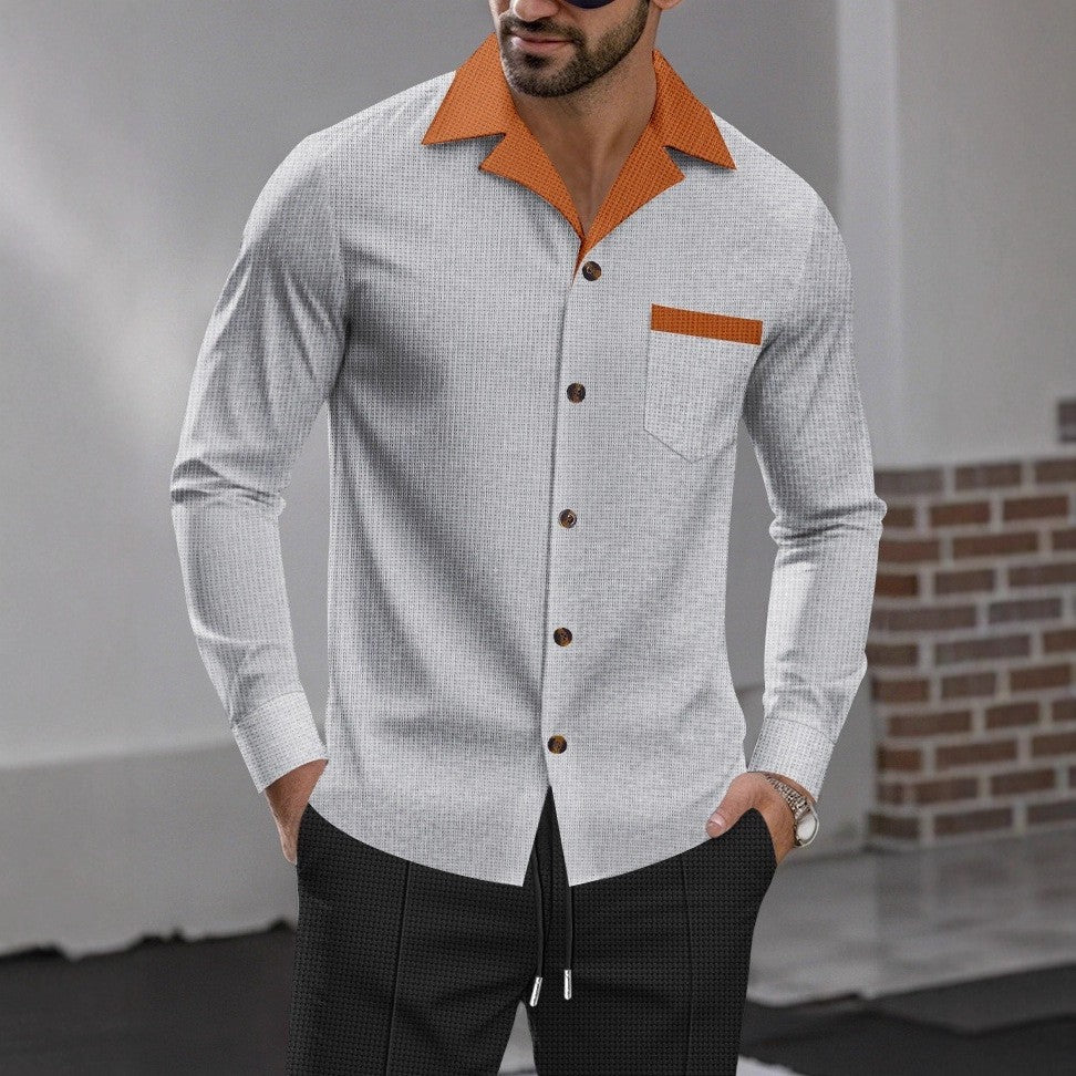 Herren Schicke Langarmhemd Drune