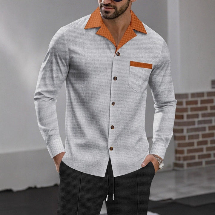 Herren Schicke Langarmhemd Drune