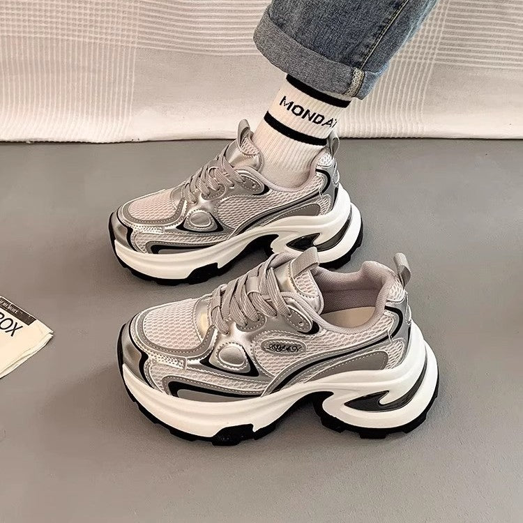 Damen High-Performance Sneakers mit dicker Sohle und reflektierenden Details Drune