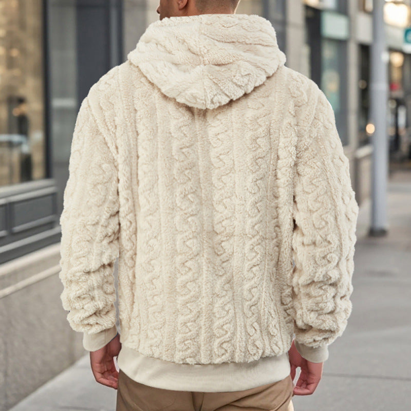Damen Kuscheliger Fleece-Hoodie mit Strukturmuster Drune