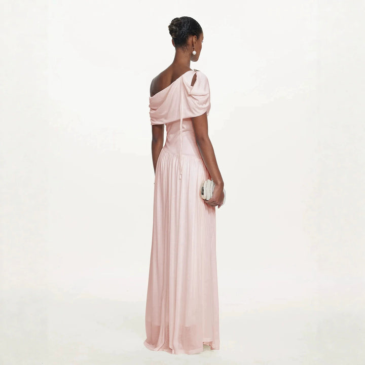 Damen Elegantes One-Shoulder Maxikleid mit fließendem Schnitt Drune