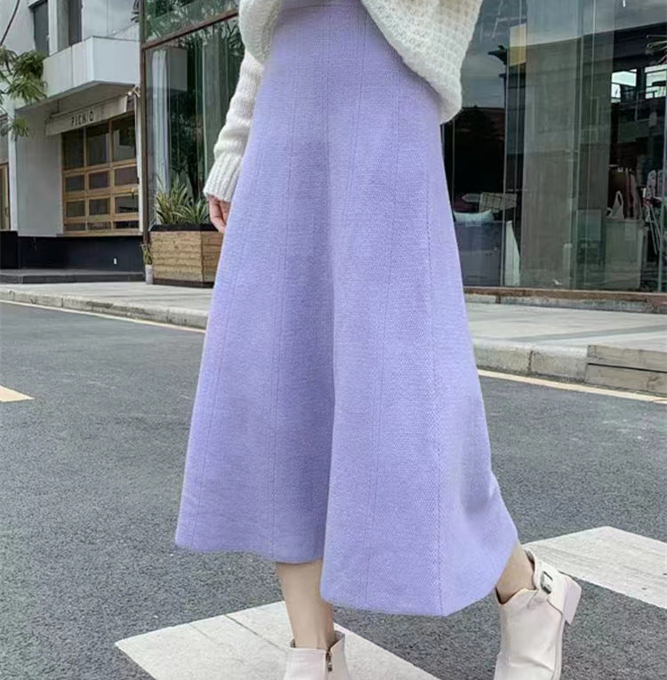 Damen Eleganter Midi-Rock mit legerem Schnitt und dekorativem Texturmuster Drune