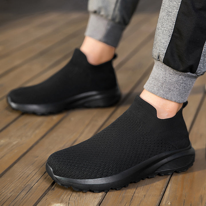 Unisex nan elastischer Strick-Schlupfschuh mit konturierter viskoelastischer Innensohle und rutschfester stoßdämpfender Laufsohle Drune