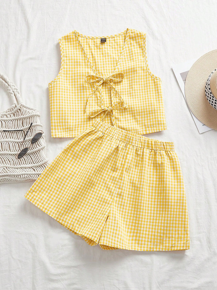 Damen Crop-Top und Shorts Set Drune