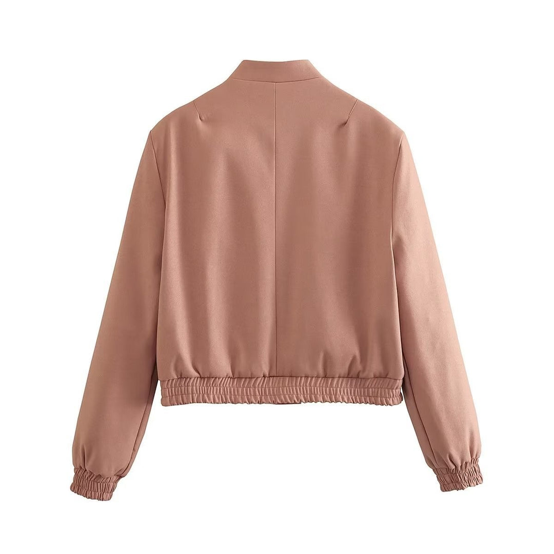 Damen modische cropped Utility-Jacke mit großen Pattentaschen und elastischem Saum Drune