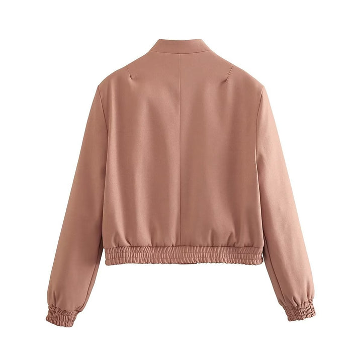 Damen modische cropped Utility-Jacke mit großen Pattentaschen und elastischem Saum Drune