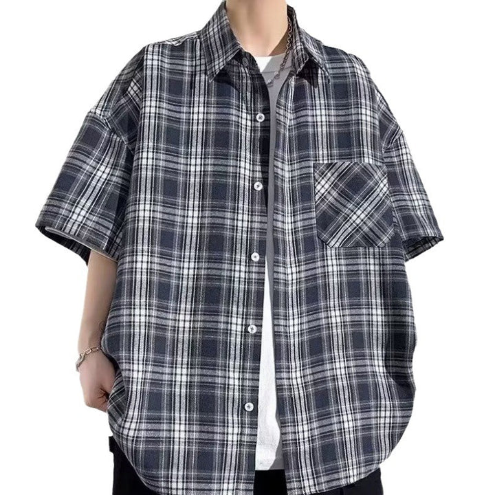 Herren lässige Karobluse mit praktischen Brusttaschen und modernem Schnitt Drune