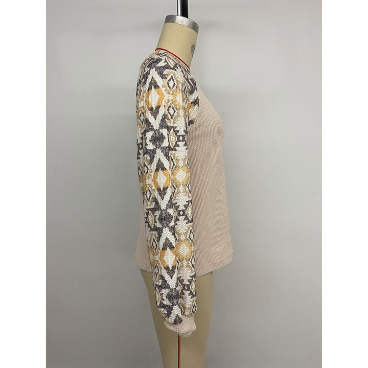 Damen Strickpullover mit modernen Raglanärmeln und floralem Muster Drune