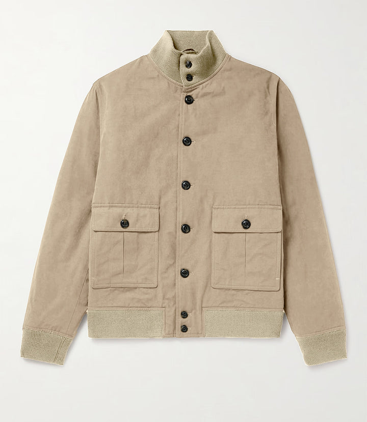 Herren modische Übergangsjacke mit hohen Kragen und aufgesetzten Taschen Drune