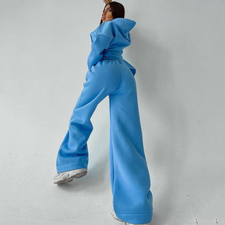 Damen nan weiches Oversize Hoodie mit weitem Schlag Jogginghose Set Drune
