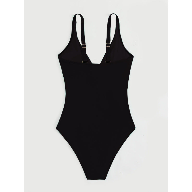 Damen Elegant geschnittene Badeanzug mit knotenfreiem Design Drune