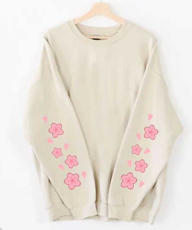 Damen Sweatshirt mit floralem Design und großzügigen Ärmeln Drune