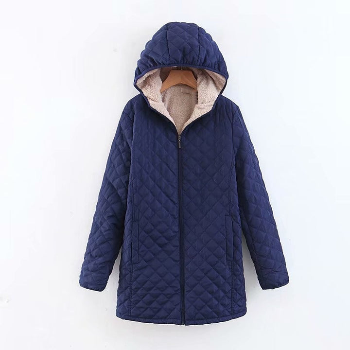Damen gesteppte Winterjacke mit gefütterter Kapuze Drune