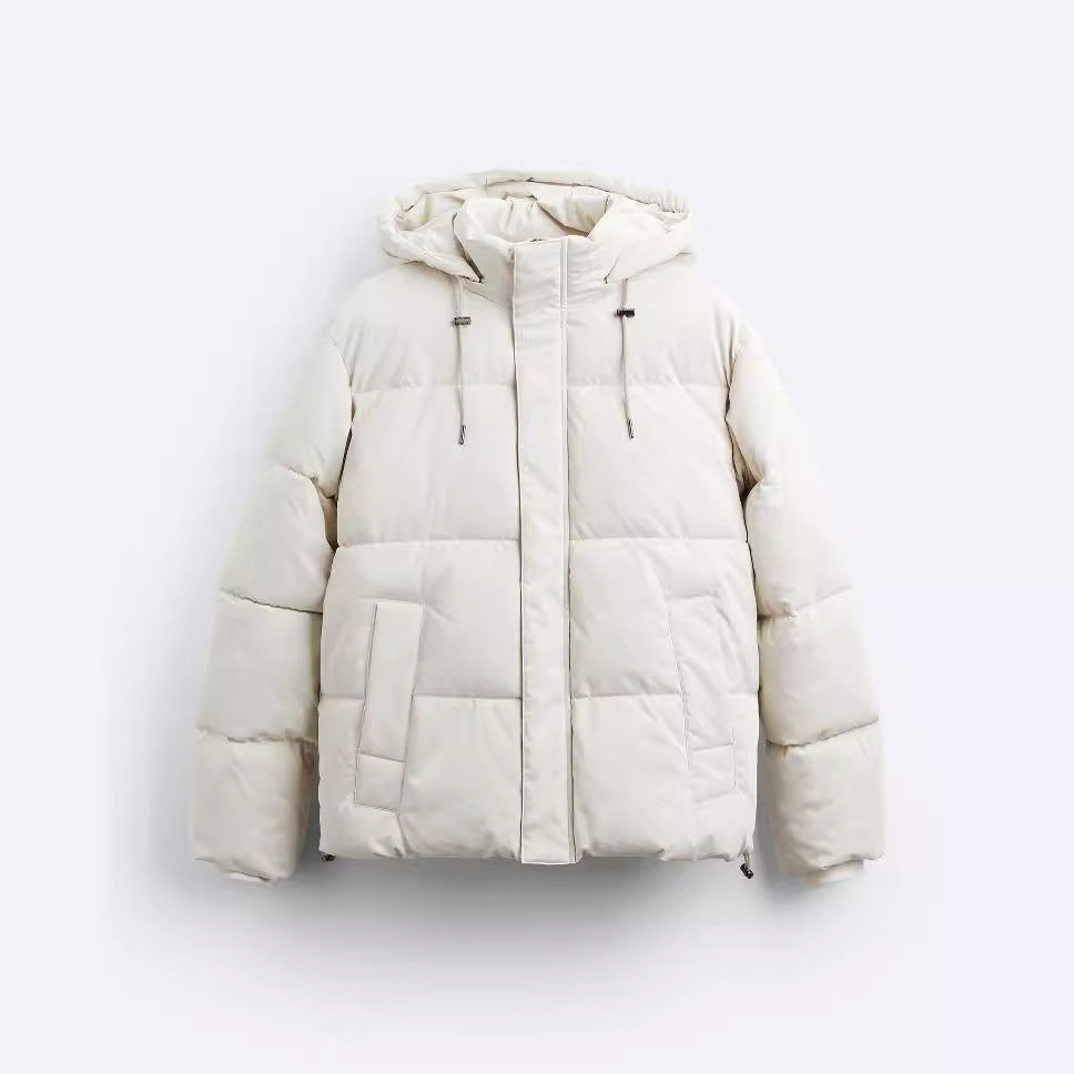 Herren gesteppte Winterjacke mit abnehmbarer Kapuze und isolierender Fütterung Drune
