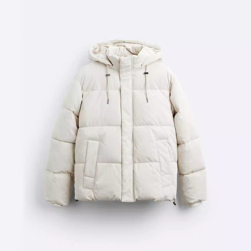 Herren gesteppte Winterjacke mit abnehmbarer Kapuze und isolierender Fütterung Drune