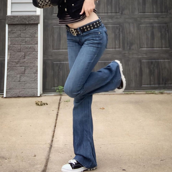 Damen Bootcut Jeans mit verspieltem Fransenbesatz Drune