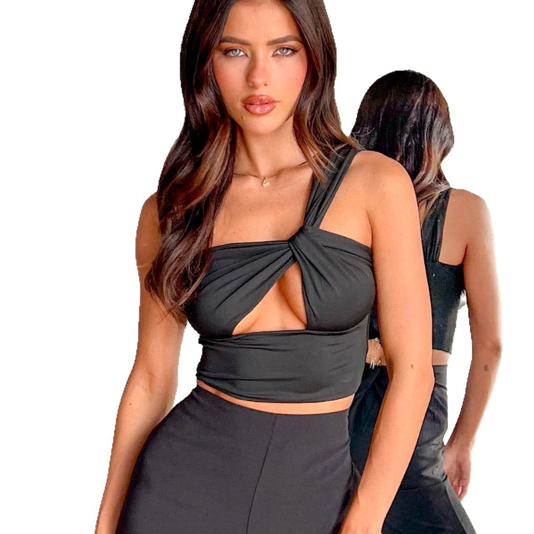 Damen Crop-Top mit Knotendetails Drune