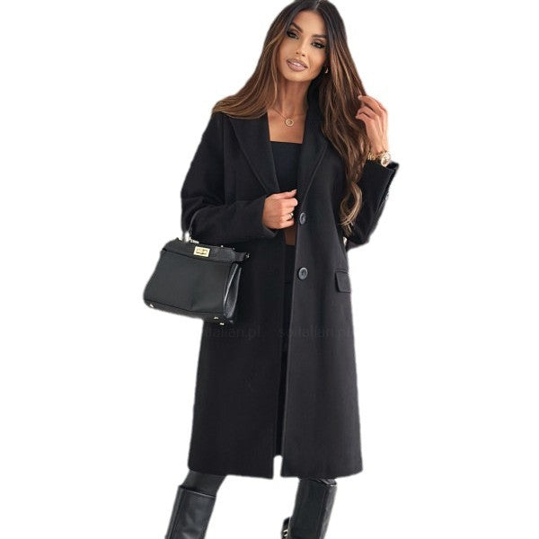 Damen Eleganter Damenmantel im modernen Nadelstreifen-Design Drune
