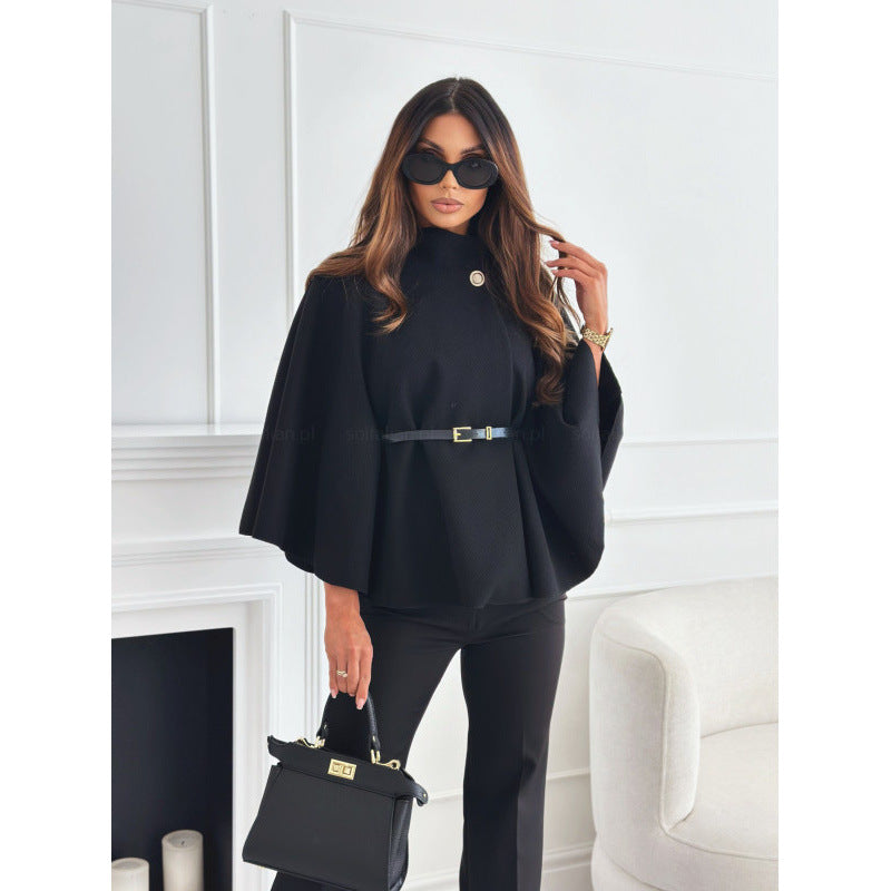Damen Elegante Umhängeweste mit Taillengürtel Drune