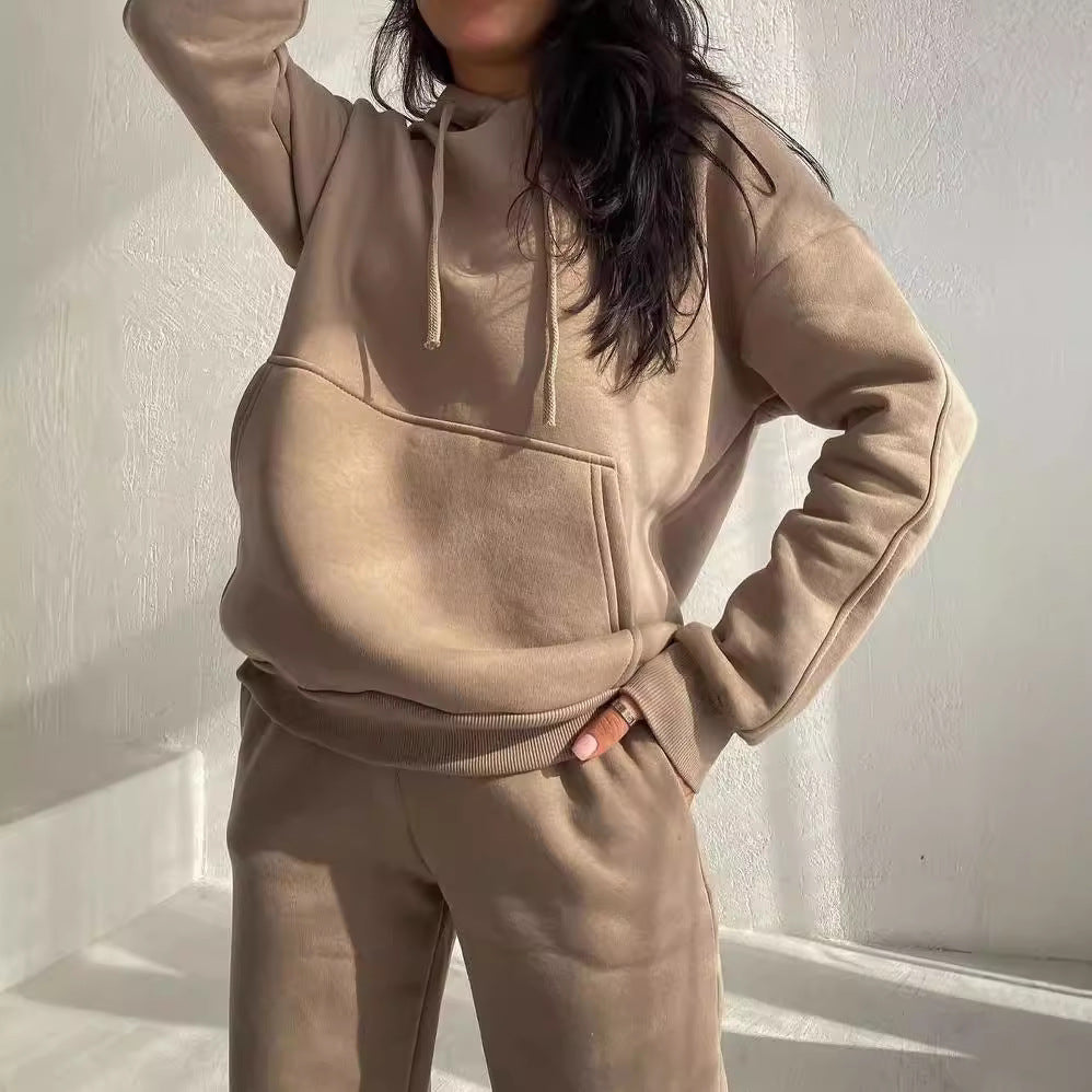 Damen bequemer Kapuzenpullover aus weichem Baumwollmix Drune