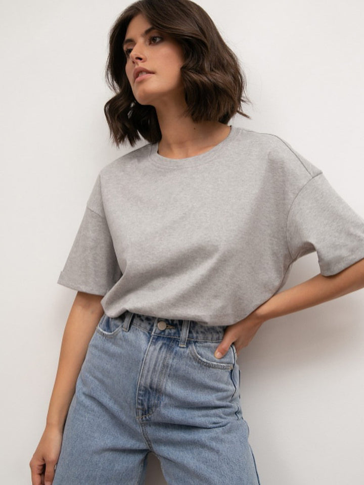 Damen lässiges Oversized T-Shirt aus hautfreundlichem Baumwollmix Drune