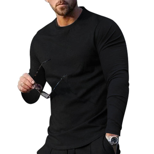 Herren langärmliges T-Shirt mit modischem Schnitt und hochwertigem Baumwollmix Drune