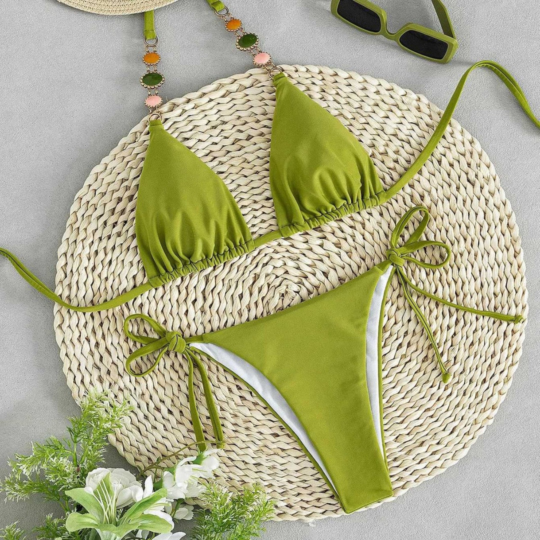 Damen Triangel-Bikini mit einzigartigen Schmuckdetails Drune