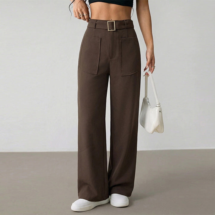 Damen Weit geschnittene Culotte mit dekorativem Gürtel und praktischen Taschen Drune
