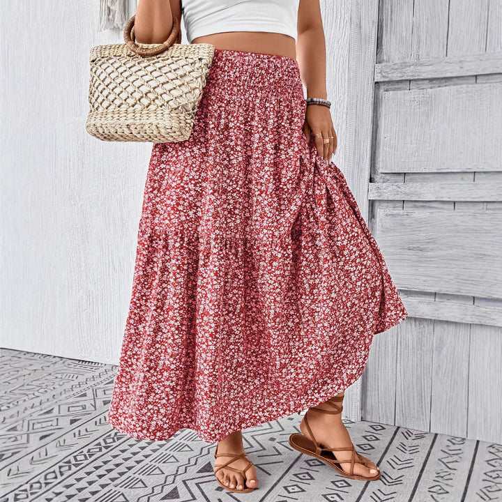 Damen Maxirock mit fließendem Schnitt und floralem Design Drune