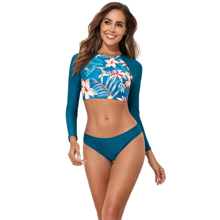 Damen Sportlicher Longsleeve Bikini-Set Drune