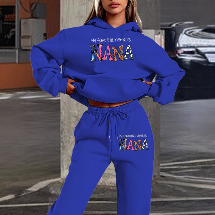 Damen Jogginganzug mit kreativem Schriftzug und bequemer Passform Drune