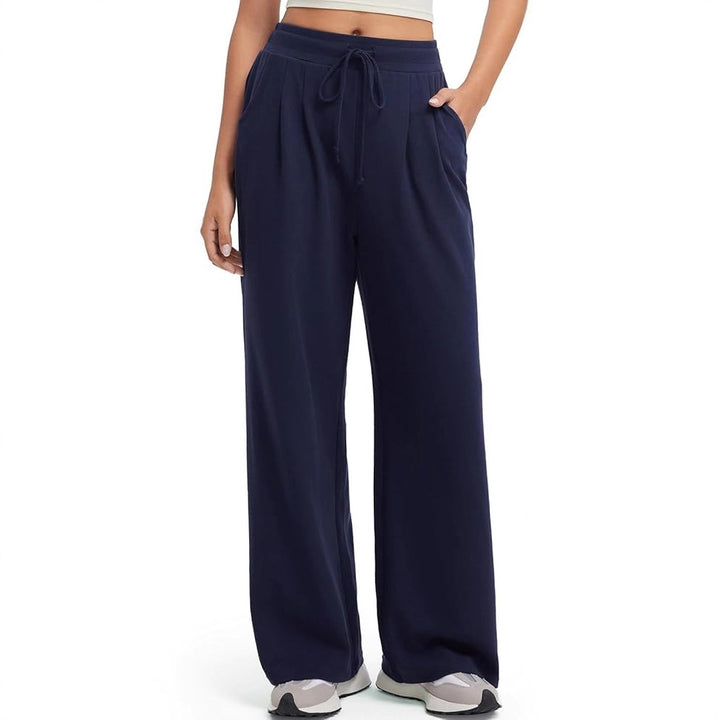 Damen weite Freizeithose mit Knopfdetails Drune