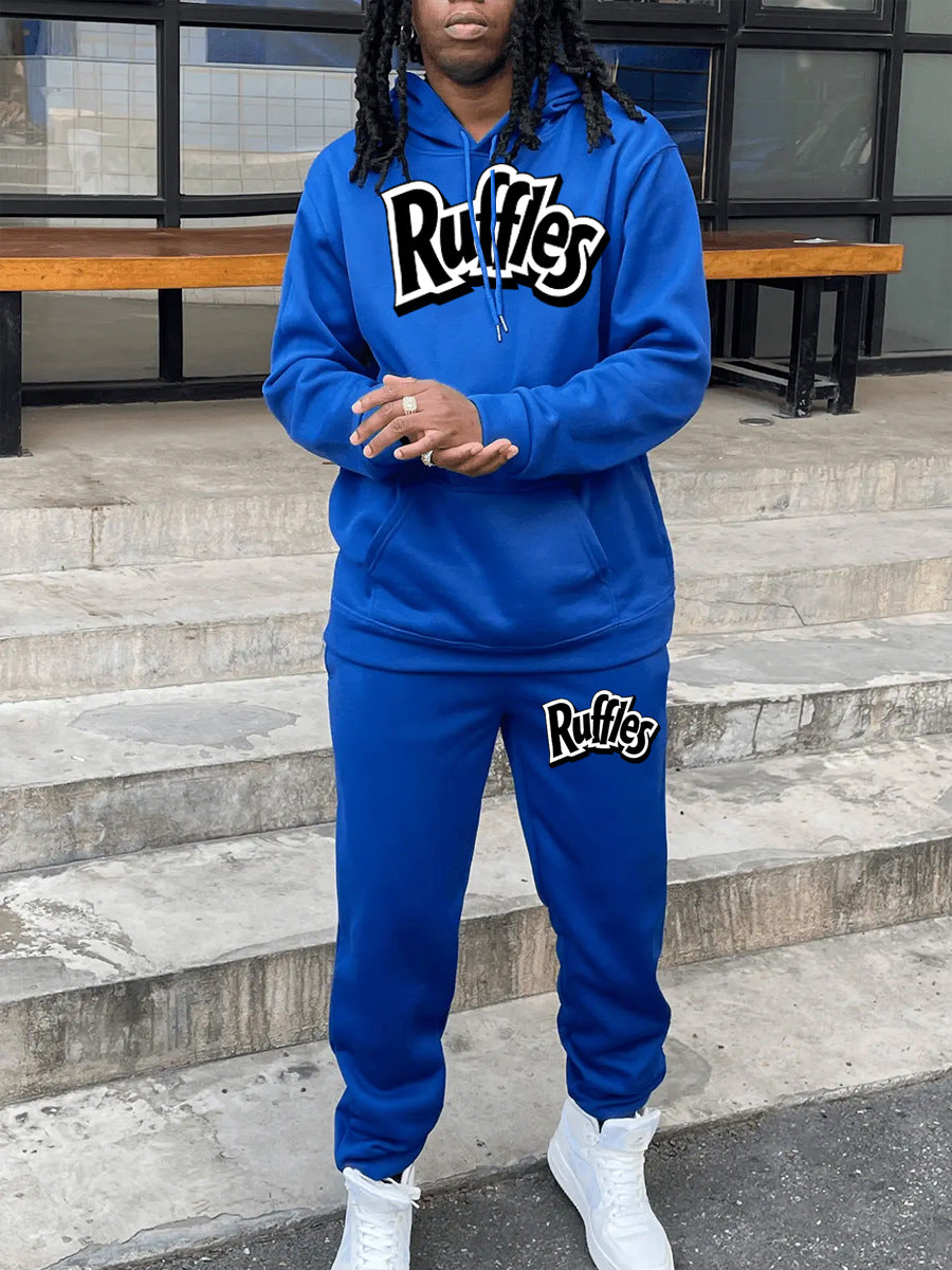 Herren gemütlicher Hoodie und Jogginghose Set mit auffälligem Logo Drune