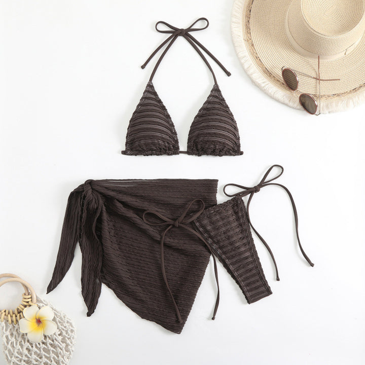 Damen Triangel-Bikini mit rüschendetails und modischer Wickelrock-Optik Drune