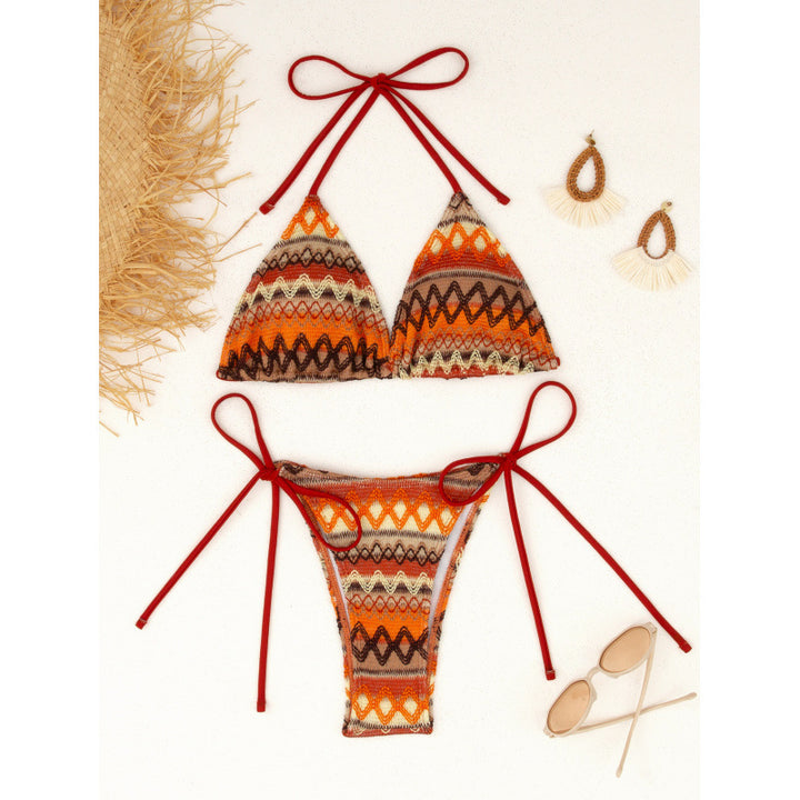 Damen Triangel-Bikini mit farbenfrohem Muster Drune