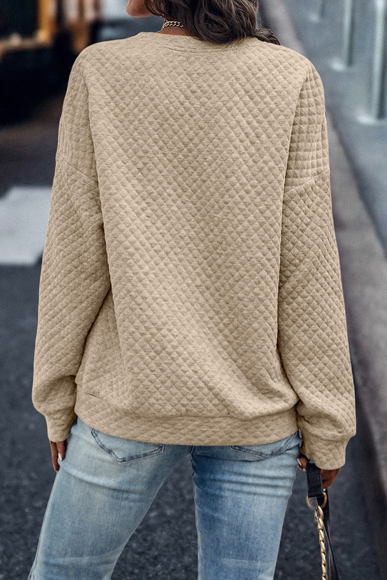 Drune Leopardenmuster Patchwork Reißverschluss Pullover Sweatshirt