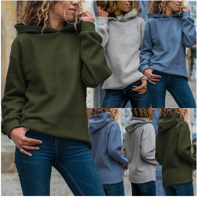 Damen Oversized Kapuzenpullover aus weichem Fleece Drune