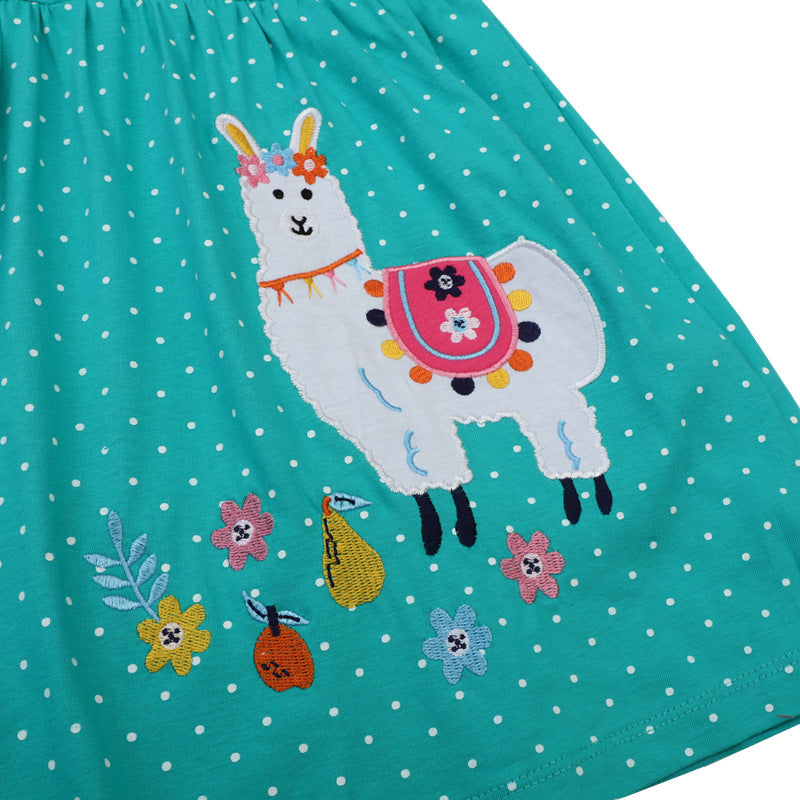 Mädchen Freizeitkleid mit knopfverzierter Brust Drune