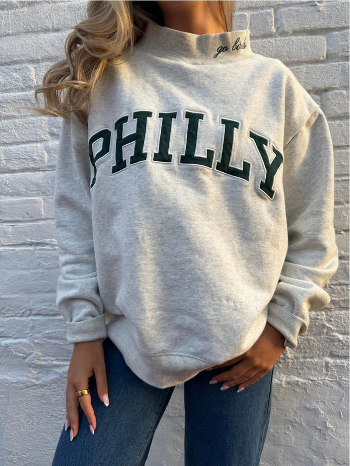 Damen Oversized Sweatshirt mit trendigem Schriftzug Drune