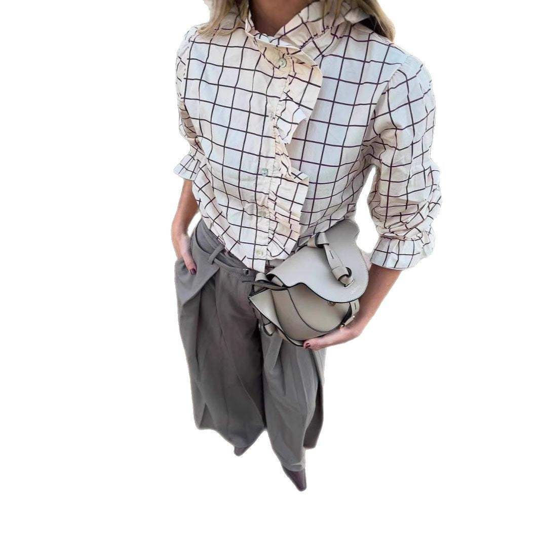 Damen klassische Karobluse Drune