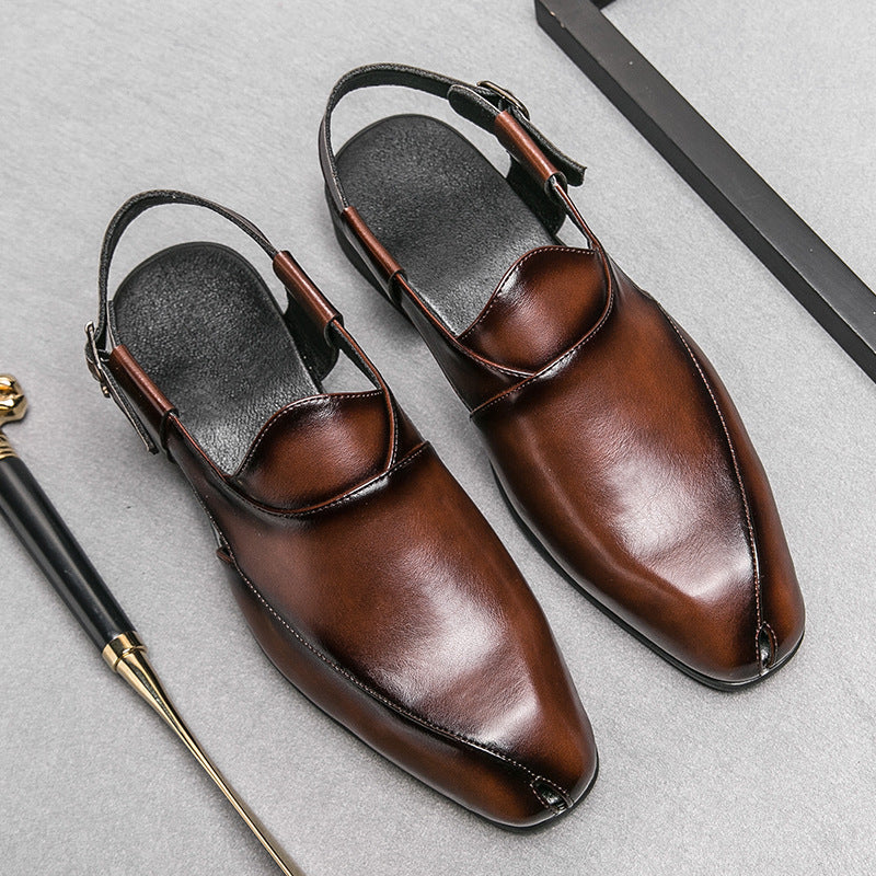 Damen elegante Leder-Mokassins mit verstellbarem Riemen Drune
