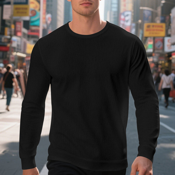 Herren lässiger Rundhalspullover mit strukturiertem Design Drune
